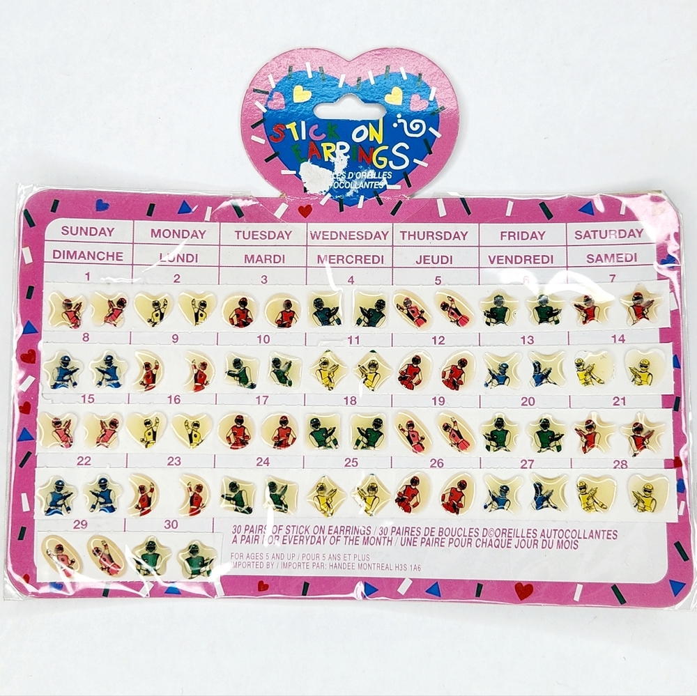 90s Vintage Stick On Earrings NOS